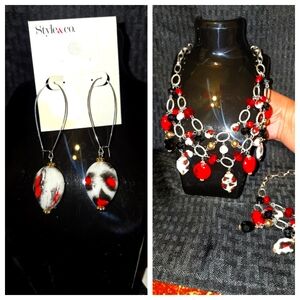 Style & Co. Black, Red, And White Jewlery Set